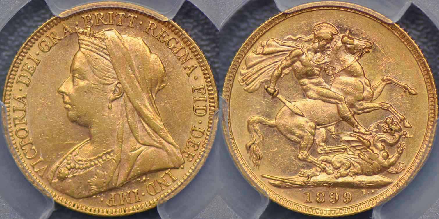 南アフリカ、1927年プレトリアソブリン金貨、PCGS MS64 - Drake Sterling