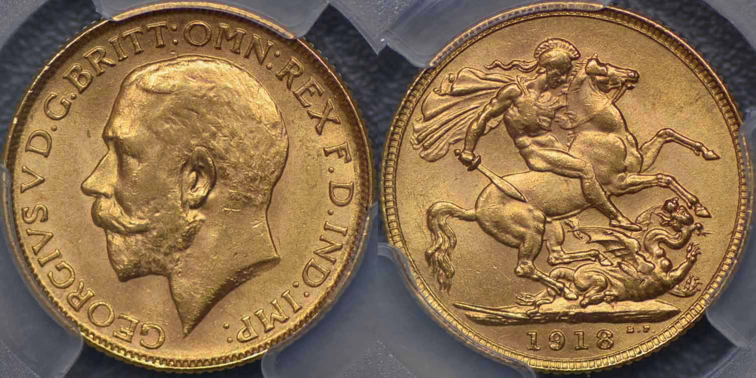 ジョージ5世 英領インド ソブリン 金貨 1ポンド ソブリン金貨 NGC