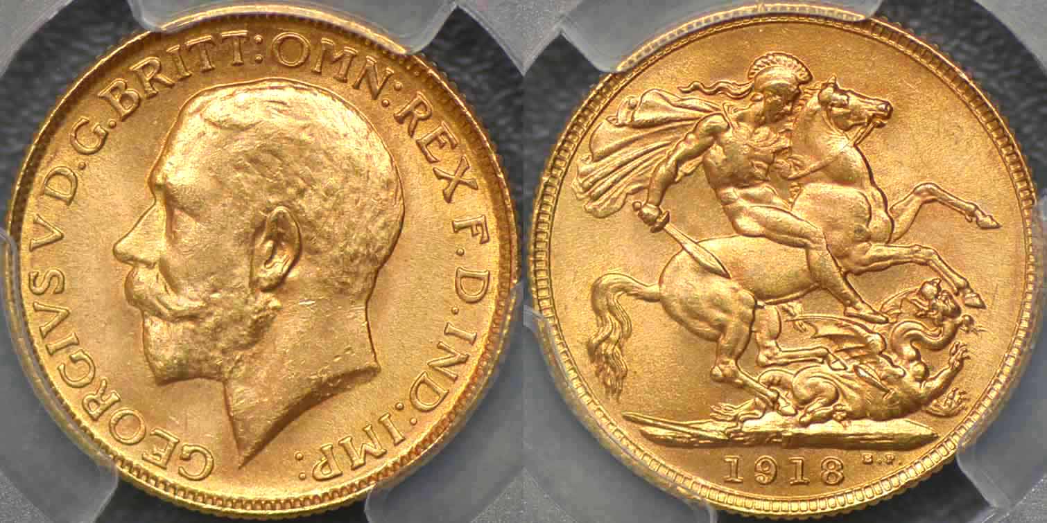 南アフリカ、1927年プレトリアソブリン金貨、PCGS MS64 - Drake Sterling