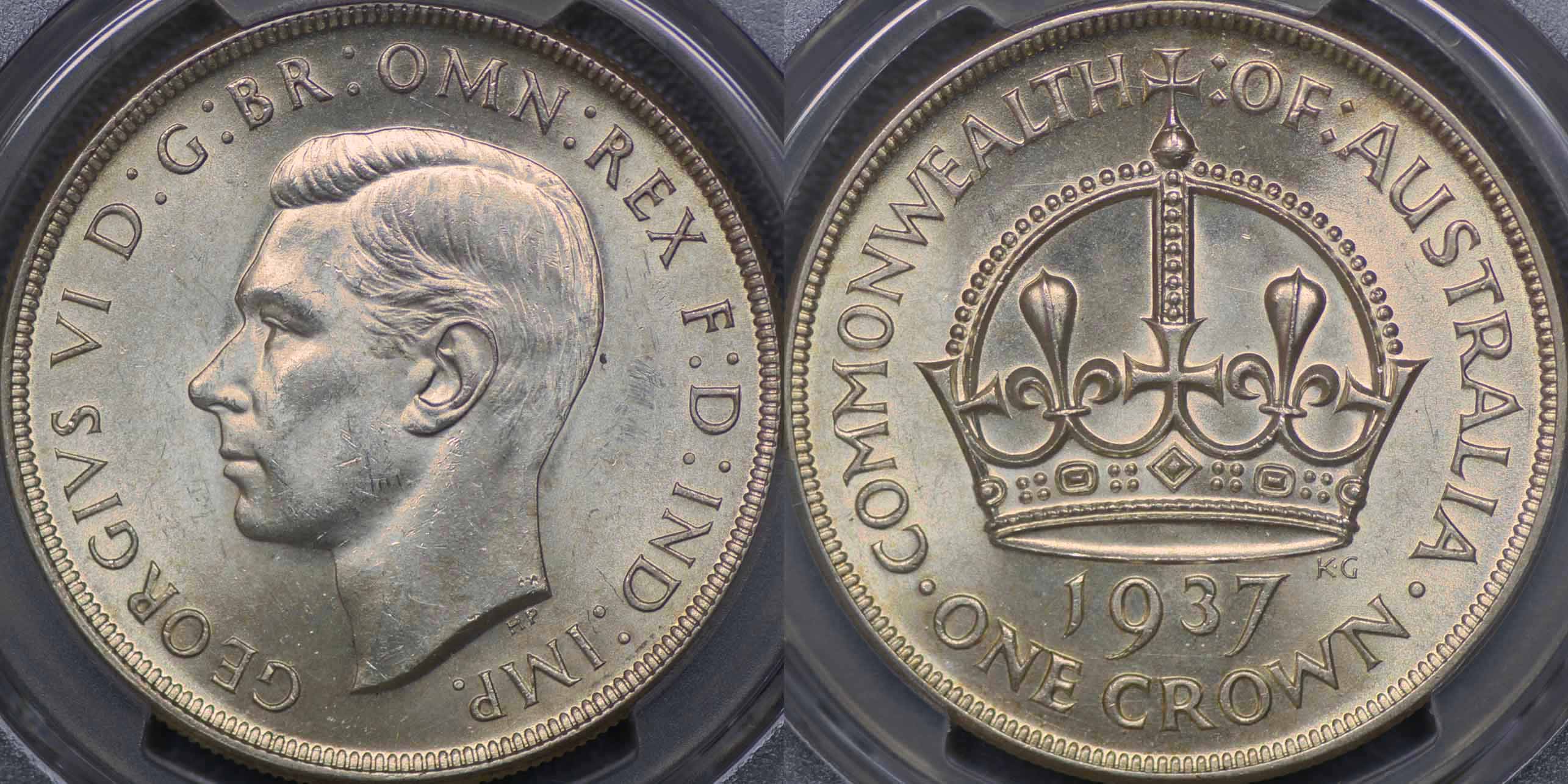 オーストラリア、1937年クラウン、PCGS MS63 - Drake Sterling