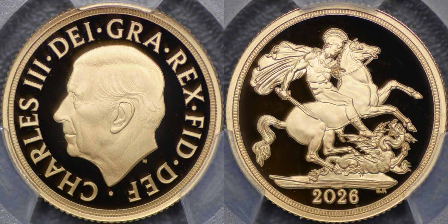 イギリス、2026年プルーフソブリン、PCGS PR70DCAM - Drake Sterling