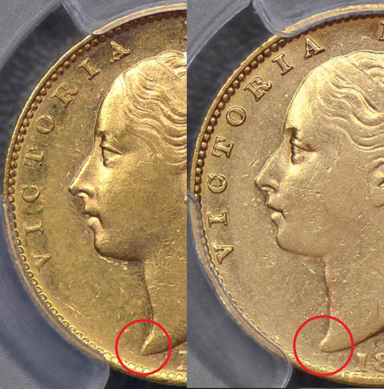 1881-M shield sovereign variety