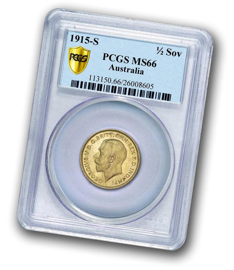 1915 Sydney half sovereign PCGS