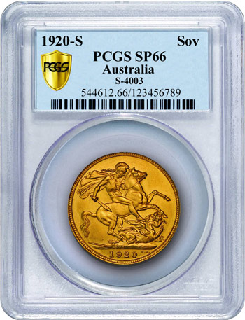 1920S Sovereign PCGS SP66 1920S Sovereign PCGS SP66