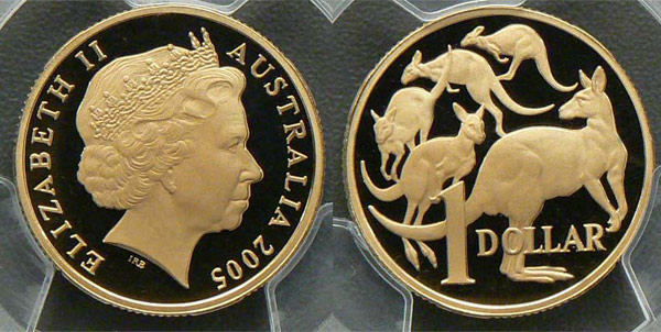 2005 proof mob of roos dollar