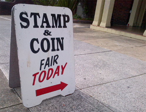 Coins at Petersham town hall